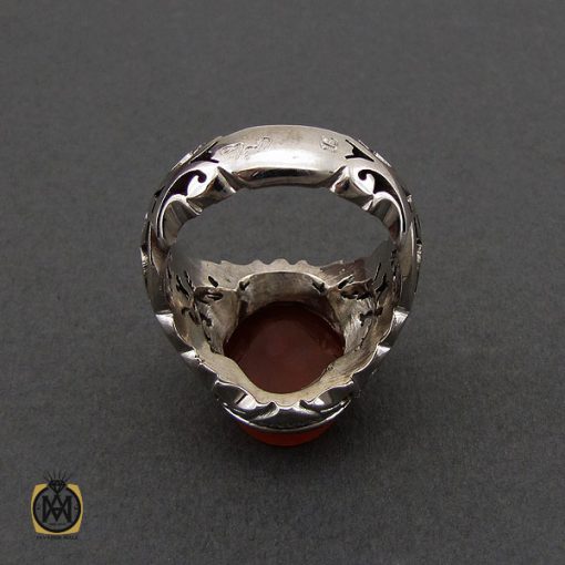انگشتر عقیق یمن با حکاکی انا مدینة العلم وعلی بابها مردانه – کد 10592 - تصویر 3