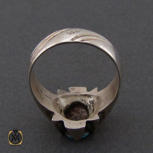 3 انگشتر فیروزه نیشابوری مردانه دست ساز– کد 10504 - تصویر 3