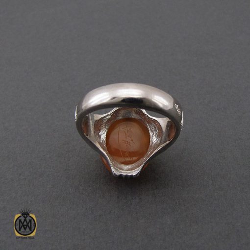 انگشتر عقیق یمن با حکاکی شرف الشمس و یا ابوالفضل العباس مردانه – کد 10609 - تصویر 3