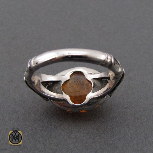 انگشتر عقیق یمن با حکاکی شرف الشمس و یا باسط الرزق مردانه – کد 10610 - تصویر 3