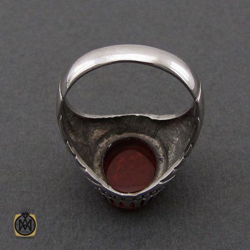 انگشتر عقیق یمن با حکاکی العزة لله جميعا مردانه – کد 10614 - تصویر 3