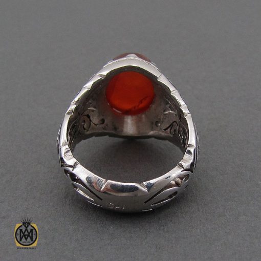 انگشتر عقیق یمن مردانه دست ساز - کد 10626 - تصویر 2