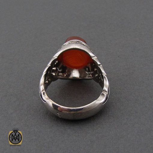 انگشتر عقیق یمن با حکاکی شرف الشمس مردانه - کد 10628 - تصویر 3