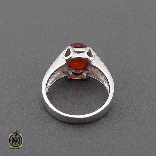 3 انگشتر عقیق یمن خوش رنگ مردانه دست ساز - کد 10632 - تصویر 3