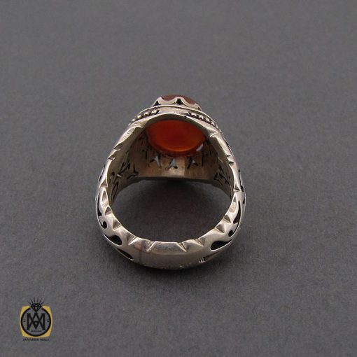 انگشتر عقیق یمن خوش رنگ مردانه هنر دست استاد احمدی - کد 10636 - تصویر 3