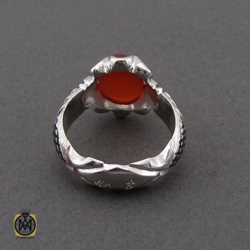 انگشتر عقیق یمن خوش رنگ مردانه هنر دست استاد قاسمی - کد 10638 - تصویر 3