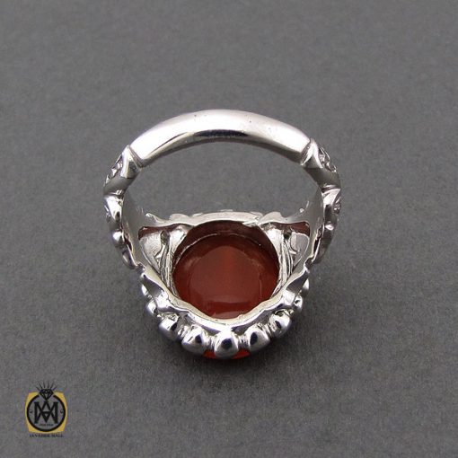 انگشتر عقیق یمن با حکاکی ماشاالله لا قوه الا بالله ان ترن انا اقل منک مالا و ولدا مردانه – کد 10508 - تصویر 3