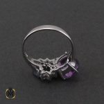 3 انگشتر آمتیست و تانزانایت طرح درسا زنانه - کد 2277 - تصویر 3