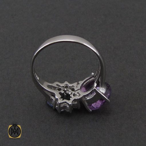 انگشتر آمتیست و تانزانایت طرح درسا زنانه - کد 2277 - تصویر 3