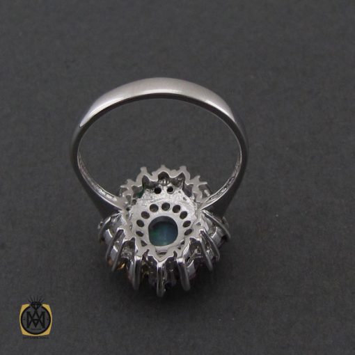 انگشتر چشم گربه، تانزانایت، آمتیست و یاقوت سرخ سیترین، و زمرد طرح جوانه زنانه - کد 2278 - تصویر 3