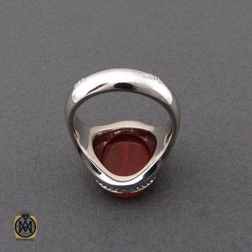 انگشتر عقیق یمن با حکاکی ماشاالله لا قوه الا بالله ان ترن انا اقل منک مالا و ولدا مردانه – کد 10509 - تصویر 3