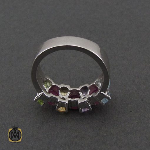 انگشتر یاقوت سرخ، سیترین، توپاز، آمتیست و زبرجد طرح ساناز زنانه - کد 2280 - تصویر 3