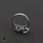 3 انگشتر توپاز آبی طرح بیتا زنانه - کد 2283 - تصویر 3