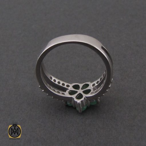 انگشتر زمرد زنانه طرح پیچک - کد 2285 - تصویر 3