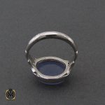 انگشتر عقیق کبود یمن مردانه دست ساز طرح صفوی - کد 10655 - تصویر 3