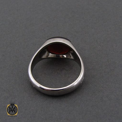 انگشتر گارنت مردانه دست ساز طرح صفوی - کد 10647 - تصویر 3