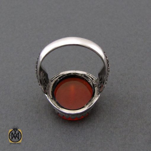 انگشتر عقیق یمن با حکاکی ماشاالله لا قوه الا بالله ان ترن انا اقل منک مالا و ولدا مردانه – کد 10511 - تصویر 3