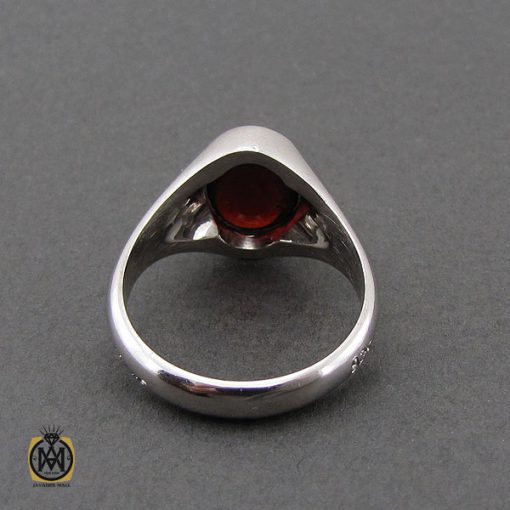انگشتر گارنت مردانه دست ساز - کد 10646 - تصویر 3