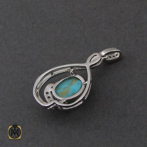 مدال فیروزه نیشابوری خوش طبع طرح آونگ زنانه - کد 3256 - تصویر 3