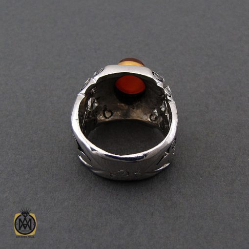 انگشتر عقیق یمن با حکاکی و من یتق الله استاد ضابطی مردانه – کد 10516 - تصویر 3