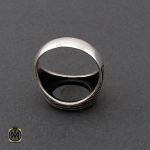 انگشتر عقیق مشکی مردانه طرح صفوی - کد 10677 - تصویر 3