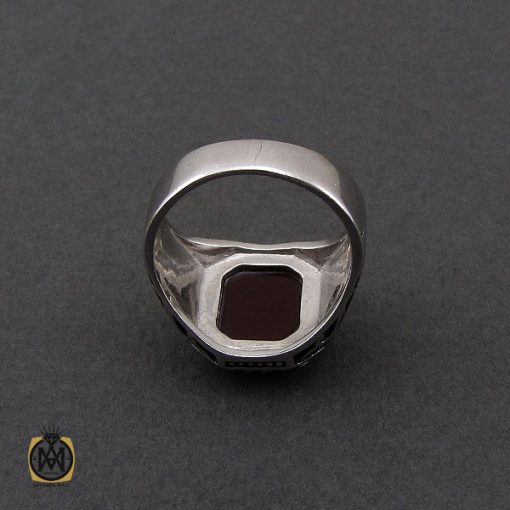 انگشتر عقیق قرمز مردانه - کد 10683 - تصویر 3