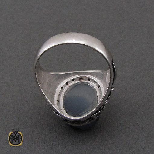 3 انگشتر عقیق شجر دور نگین دار آب رادیوم مردانه - کد 10682 - تصویر 3