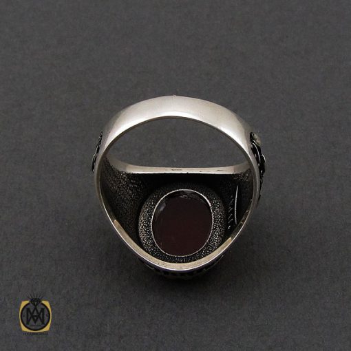 انگشتر عقیق قرمز مردانه - کد 10684 - تصویر 3