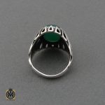 3 انگشتر مردانه نقره با سنگ عقیق سبز رنگ اصل - کد 10687 - تصویر 3