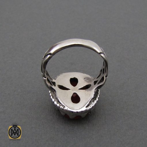 3 انگشتر عقیق یمن با حکاکی ماشاالله لا قوه الا بالله ان ترن انا اقل منک مالا و ولدا مردانه – کد 10546 - تصویر 3