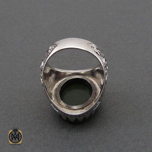 انگشتر یشم با حکاکی یا امام حسن مردانه – کد 10558 - تصویر 3