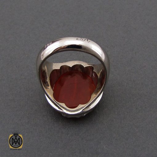 انگشتر عقیق یمن با حکاکی ماشاالله لا قوه الا بالله ان ترن انا اقل منک مالا و ولدا مردانه – کد 10561 - تصویر 3