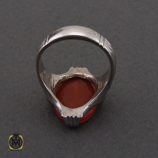 انگشتر عقیق یمن با حکاکی ماشاالله لا قوه الا بالله ان ترن انا اقل منک مالا و ولدا مردانه – کد 10564 - تصویر 3