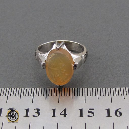 انگشتر عقیق یمن با حکاکی هوالله مردانه – کد 10565 - تصویر 4