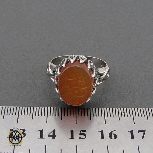 انگشتر عقیق یمن با حکاکی یا موسی بن جعفر مردانه – کد 10569 - تصویر 4