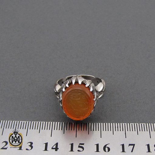 انگشتر عقیق یمن با حکاکی يا قاسم ابن الحسن مردانه – کد 10570 - تصویر 4