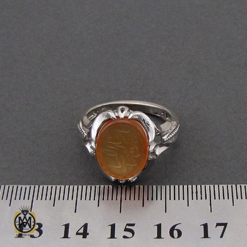 انگشتر عقیق یمن با حکاکی یا خامس اصحاب الکساء مردانه – کد 10576 - تصویر 4