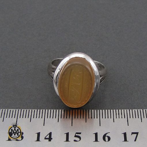 انگشتر عقیق یمن با حکاکی یا مرتضی علی مردانه – کد 10579 - تصویر 4