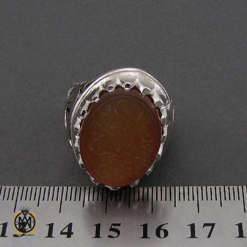 4 انگشتر عقیق یمن با حکاکی الله و پنج تن مردانه – کد 10580 - تصویر 4