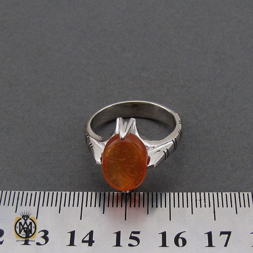 انگشتر عقیق یمن با حکاکی یا عقیله العرب مردانه – کد 10581 - تصویر 4