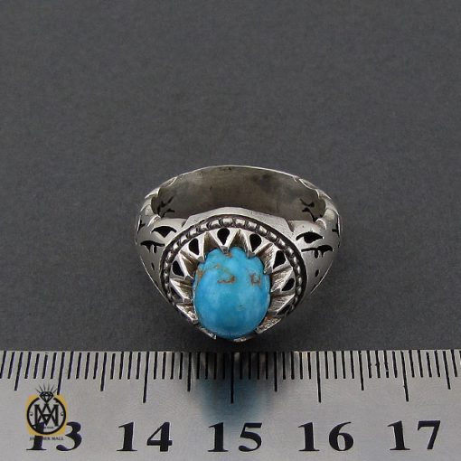 انگشتر فیروزه نیشابوری مردانه دست ساز– کد 10503 - تصویر 4