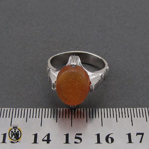 انگشتر عقیق یمن با حکاکی هو العزه مردانه – کد 10584 - تصویر 4