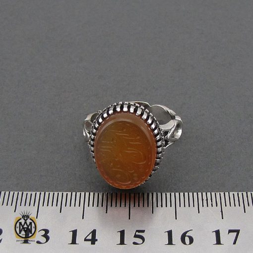 انگشتر عقیق یمن با حکاکی یا اباالحسن یا امیرالمومنین مردانه – کد 10589 - تصویر 4