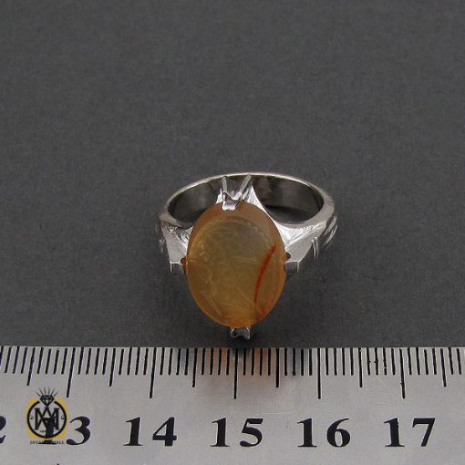 انگشتر عقیق یمن با حکاکی استغفر الله مردانه – کد 10591 - تصویر 4