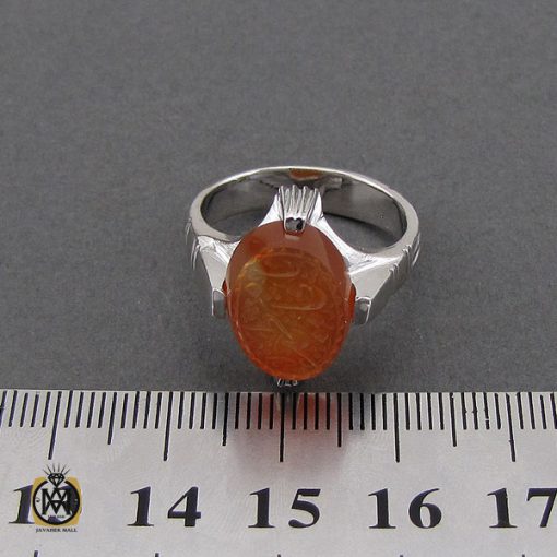 انگشتر عقیق یمن با حکاکی یا فاطمه مردانه – کد 10606 - تصویر 4