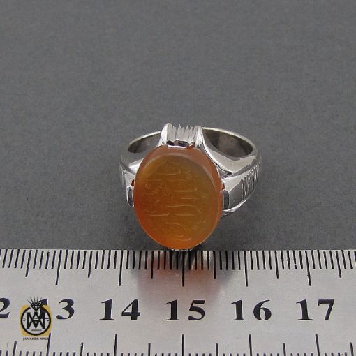 انگشتر عقیق یمن با حکاکی شرف الشمس و یا ابوالفضل العباس مردانه – کد 10609 - تصویر 4