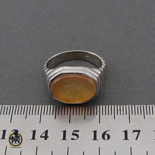 انگشتر عقیق یمن با حکاکی یا رب العالمین مردانه – کد 10608 - تصویر 4