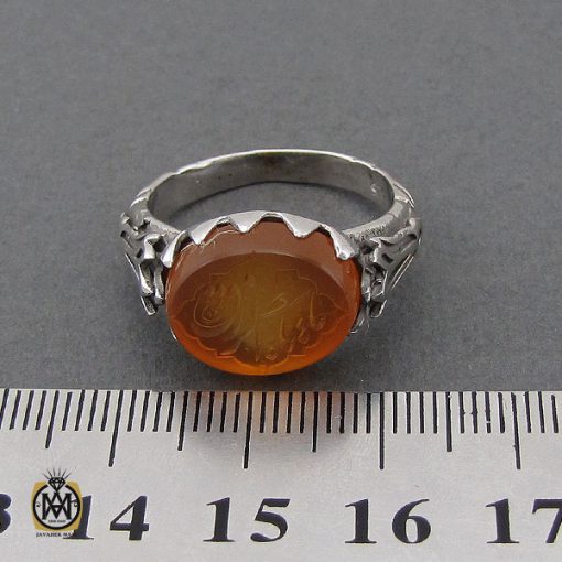 انگشتر عقیق یمن با حکاکی شرف الشمس و یا باسط الرزق مردانه – کد 10610 - تصویر 4