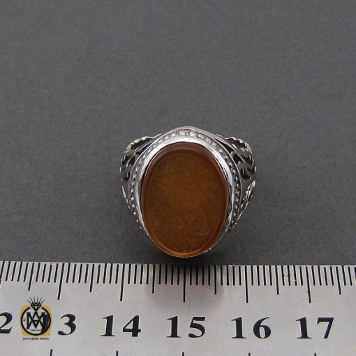 انگشتر عقیق یمن با حکاکی یا جعفر بن محمد مردانه – کد 10615 - تصویر 4