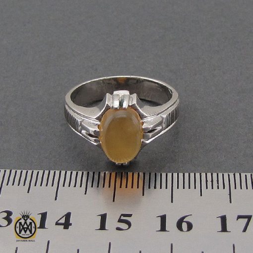 انگشتر عقیق یمن با حکاکی شرف الشمس مردانه - کد 10627 - تصویر 4